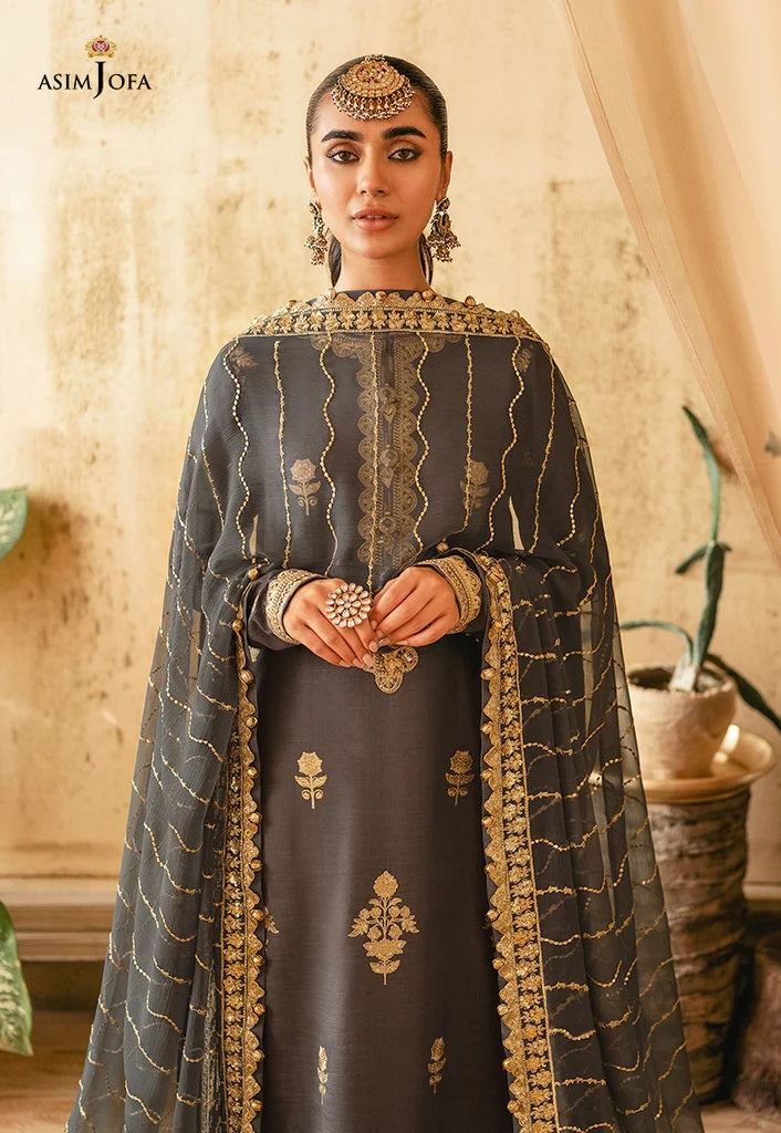 Mehr o Mah by Asim Jofa Festive Embroidered 3pc Unstitched Suit AJM-06