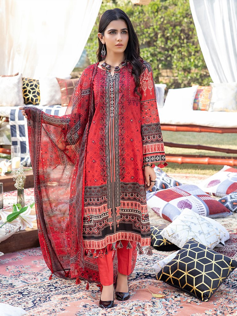 Salitex Zure Embroidered Lawn Unstitched 3 Piece Suit - WK-700A