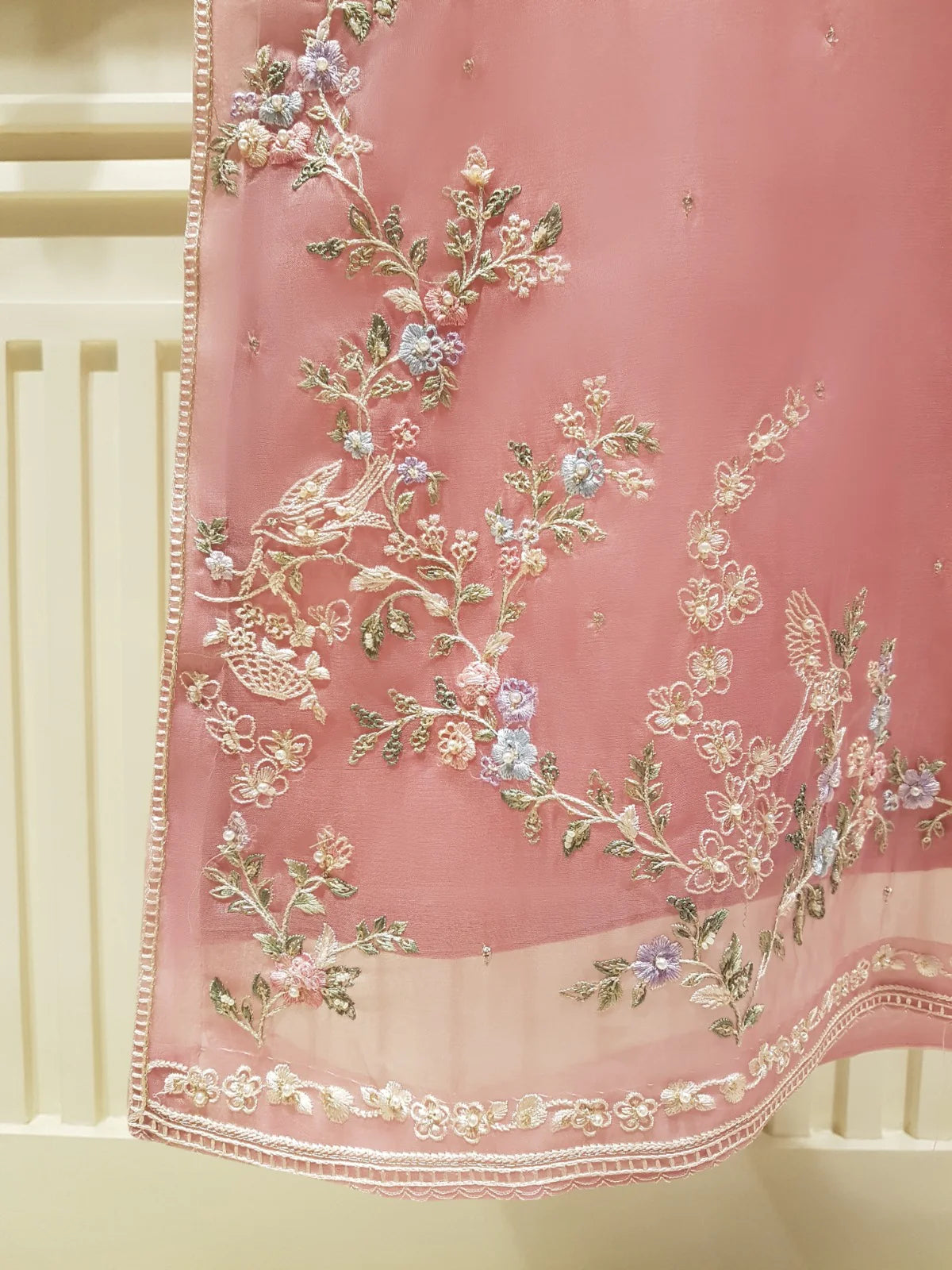 Aghanoor 2pc Pure Organza Embroidered Shirt with Dupatta HD-877601