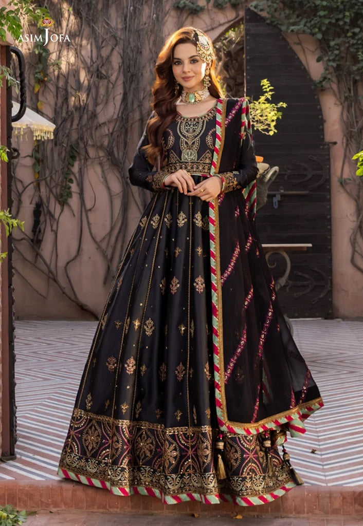 Mehr o Mah by Asim Jofa Festive Embroidered 3pc Unstitched Suit AJM-07