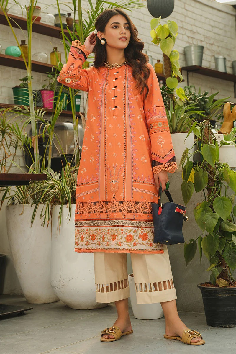Rang Rasiya Printed Lawn Unstitched Kurti RRT-07 Cinamon - Pret Collection