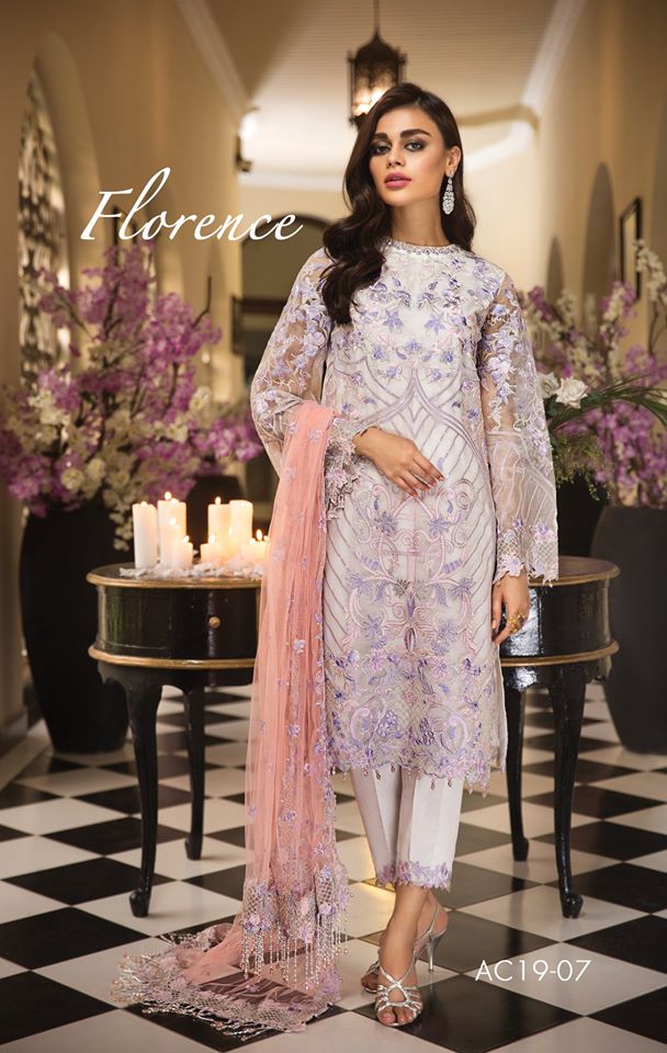 Anaya Festive Embroidered Organza Unstitched 3 piece Suit - 07 Florence