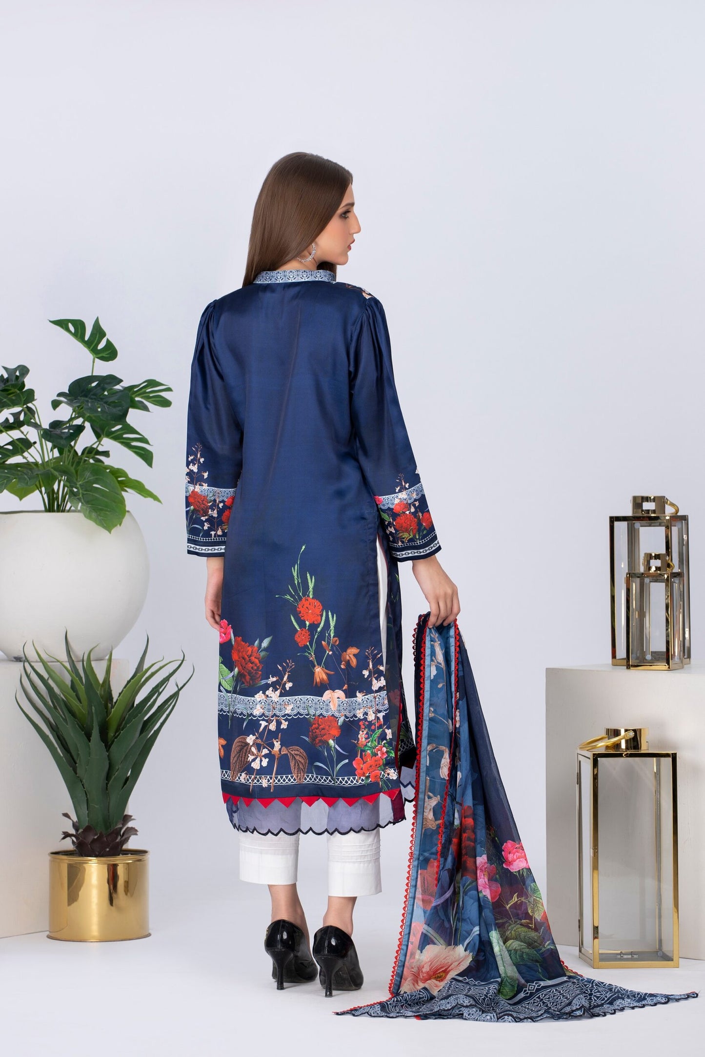 Ravishing Charmeuse Silk 2pc Shirt-Dupatta Unstitched - RCS 7