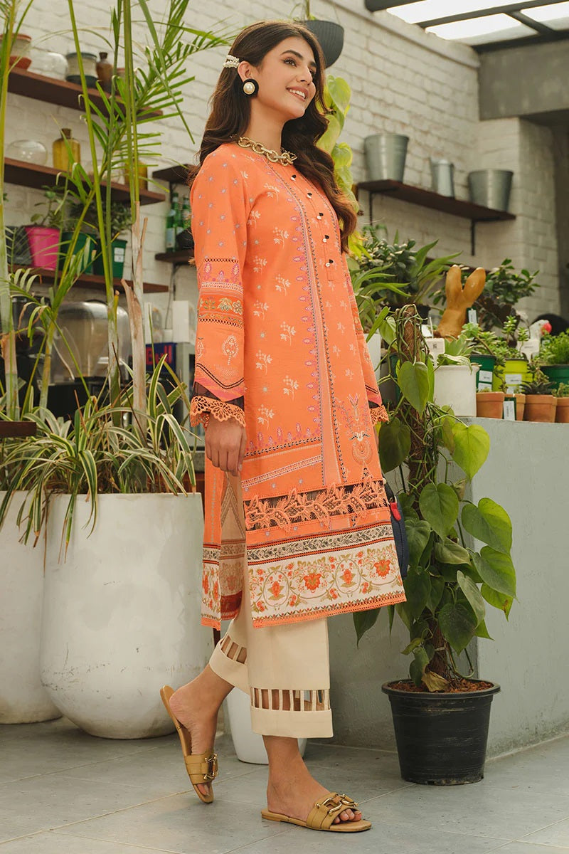 Rang Rasiya Printed Lawn Unstitched Kurti RRT-07 Cinamon - Pret Collection
