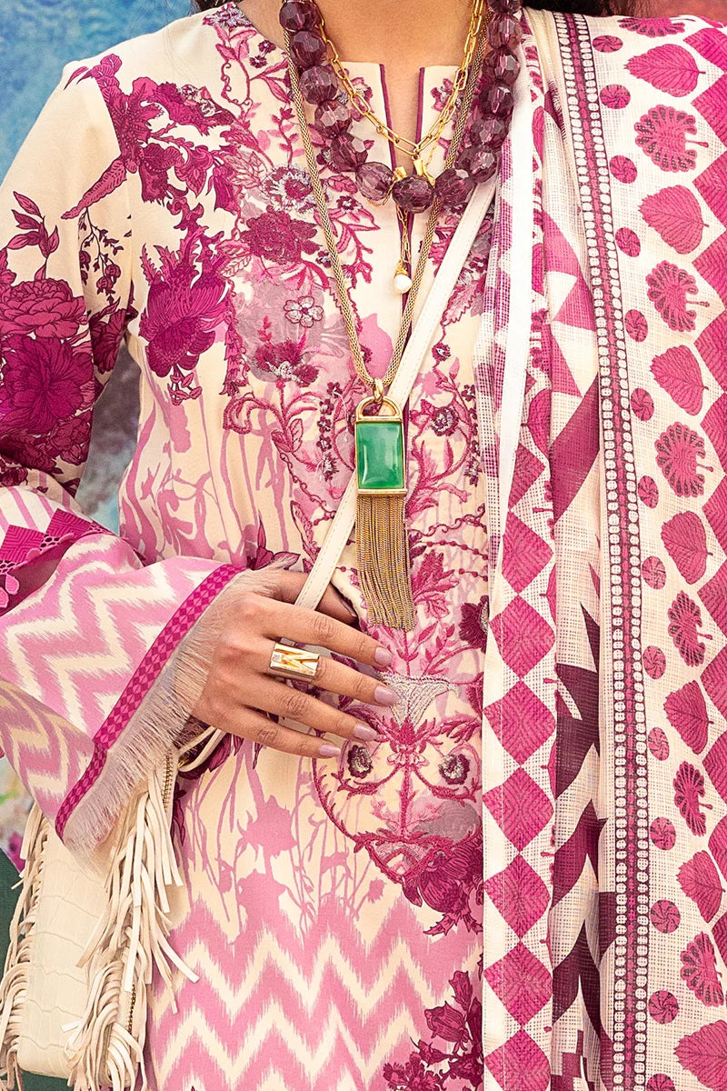 Lifestyle By Rang Rasiya Embroidered Lawn Suits Unstitched 3 Piece RR22PL - D7 Garnet