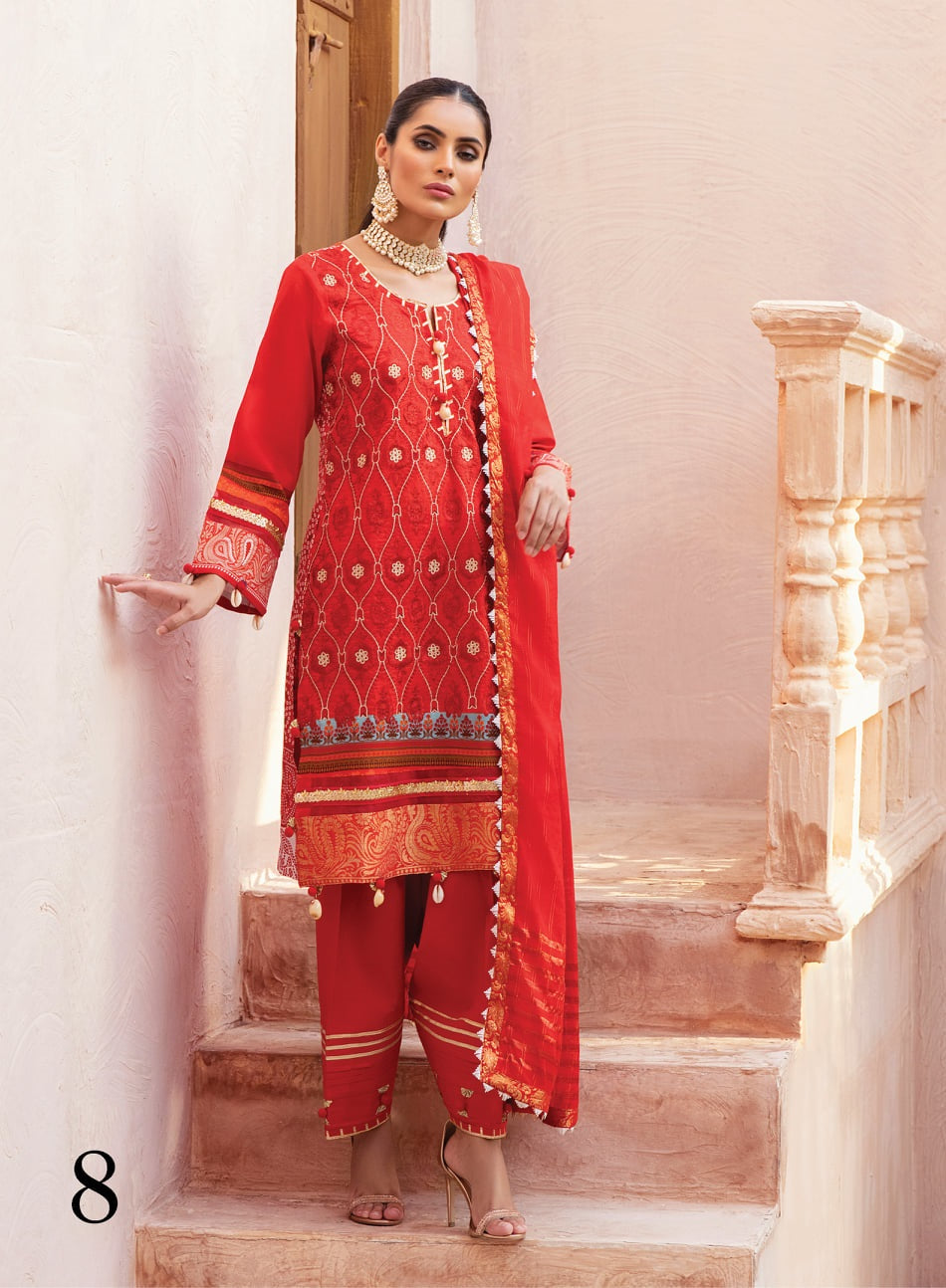 Alzohaib Premium Lawn Unstitched 3 Piece Suit - FHPCL-2-21-08 - Festive Hues