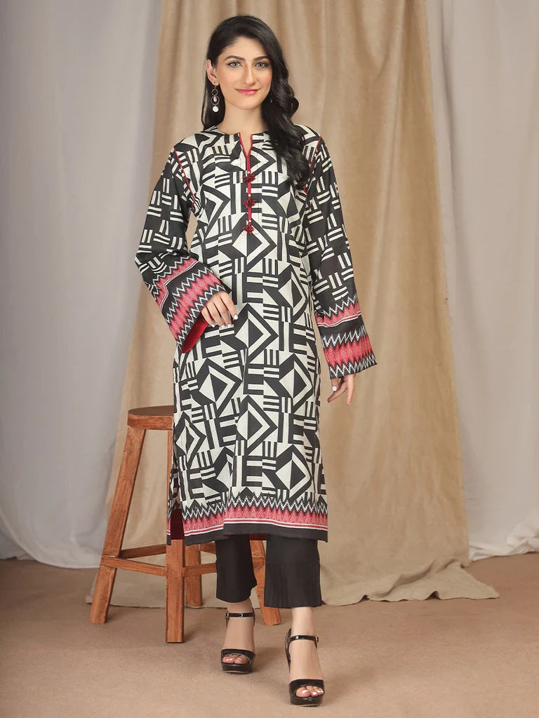 Salitex Digital Printed Lawn Kurti 1 Piece Unstitched - UK-87