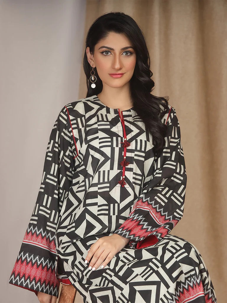 Salitex Digital Printed Lawn Kurti 1 Piece Unstitched - UK-87