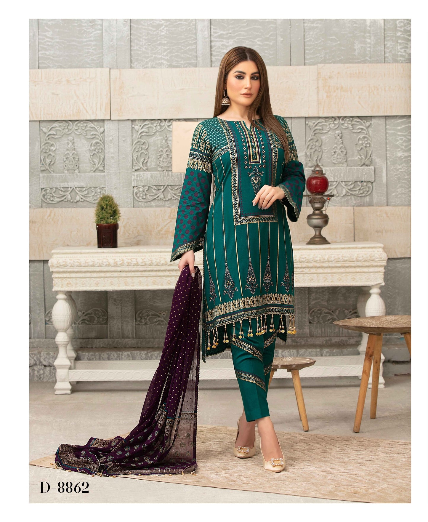 Tawakkal Profuse Printed Lawn Unstitched 3pc Suit - 8862