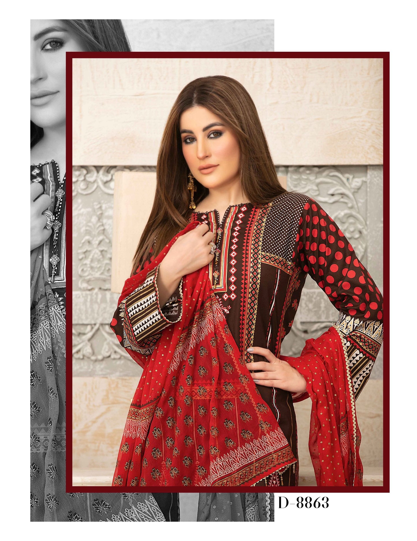 Tawakkal Profuse Printed Lawn Unstitched 3pc Suit - 8863