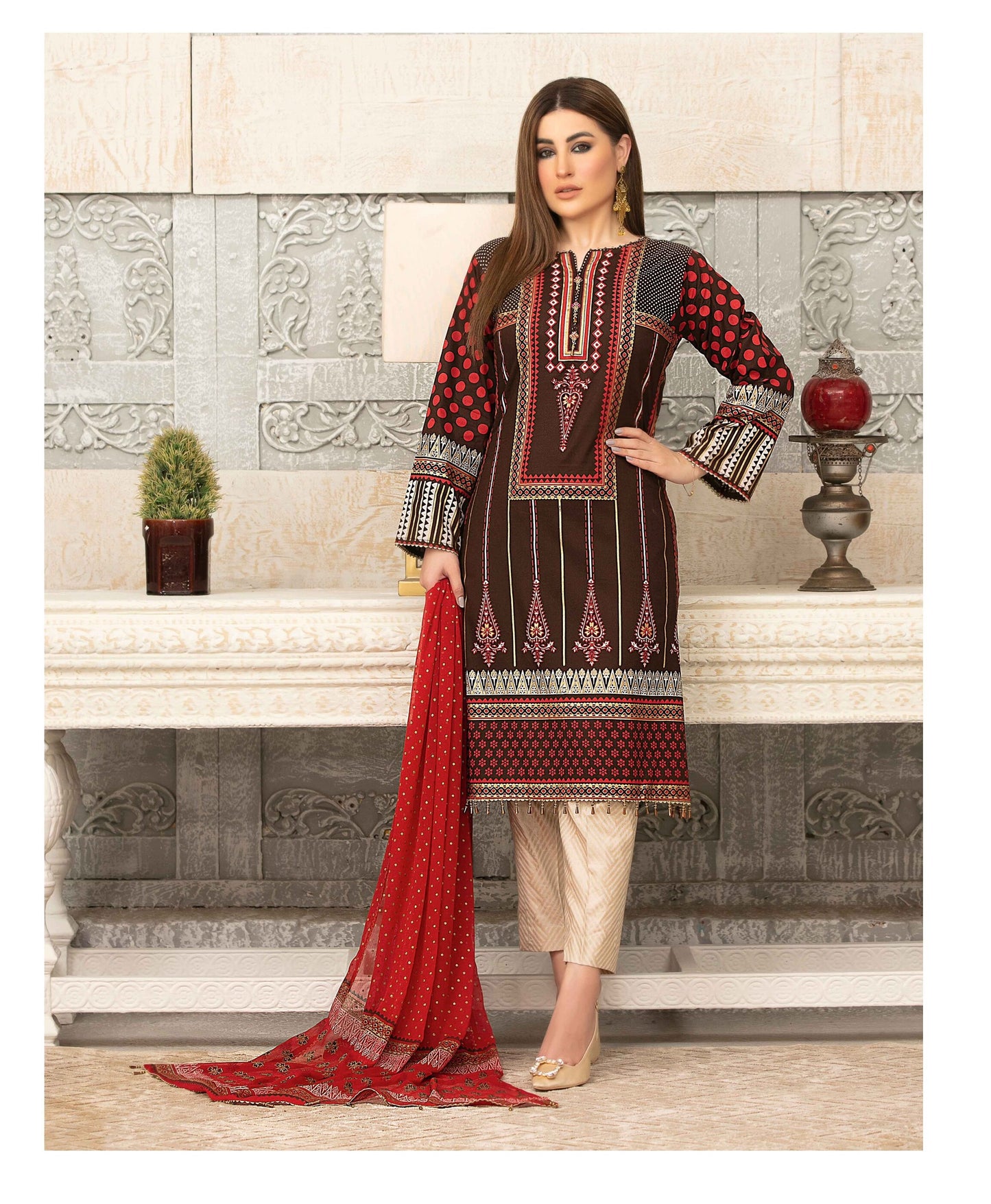 Tawakkal Profuse Printed Lawn Unstitched 3pc Suit - 8863