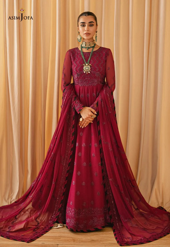Mehr o Mah by Asim Jofa Festive Embroidered 3pc Unstitched Suit AJM-08