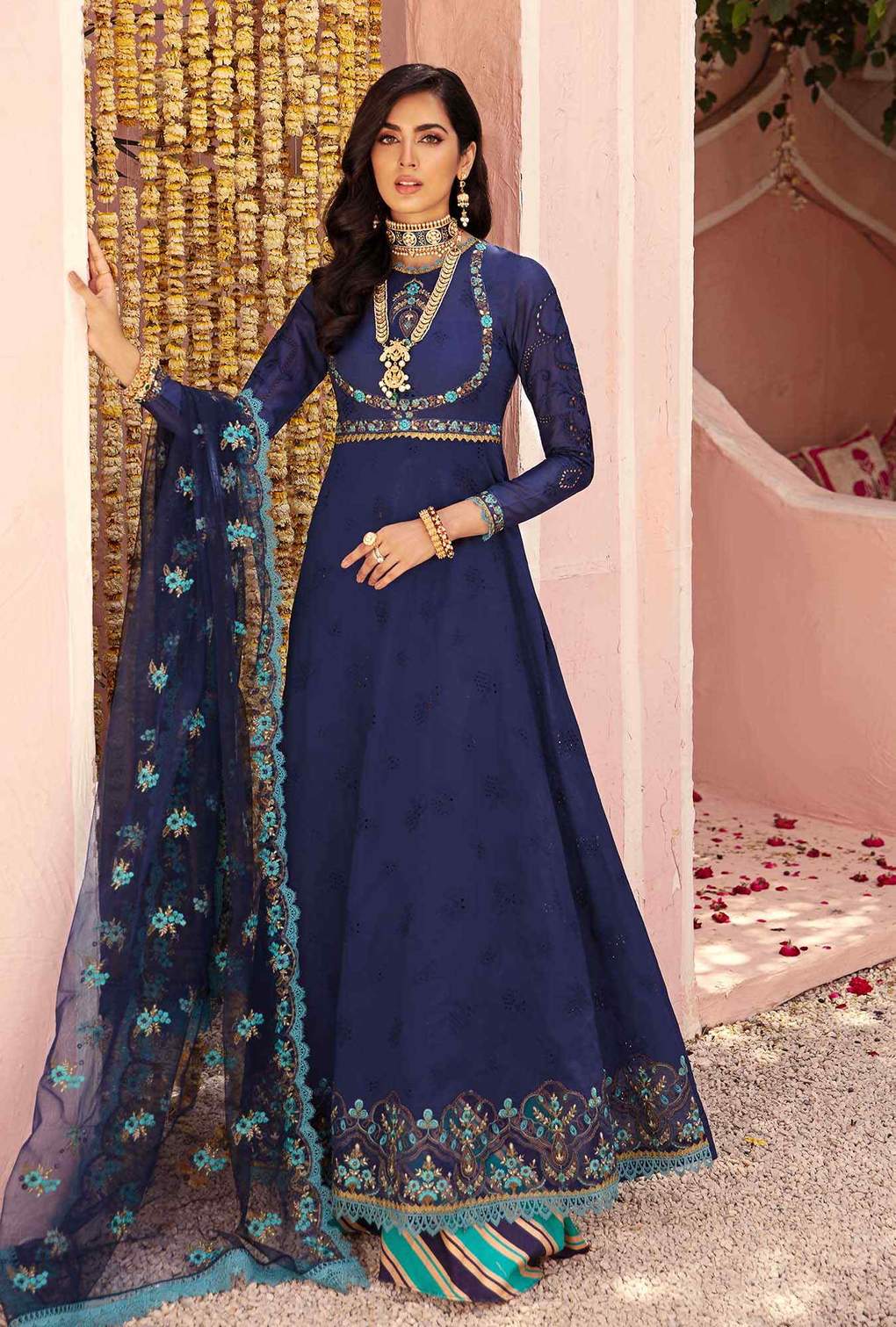 Noor Saadia Embroidered Chikankari Lawn Unstitched 3 Piece Suit - NCHK-D8-A
