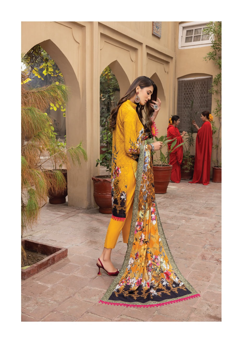 Salina By Regalia Textiles Printed Lawn Suits Unstitched 3 Piece - D 8 - Summer Collection