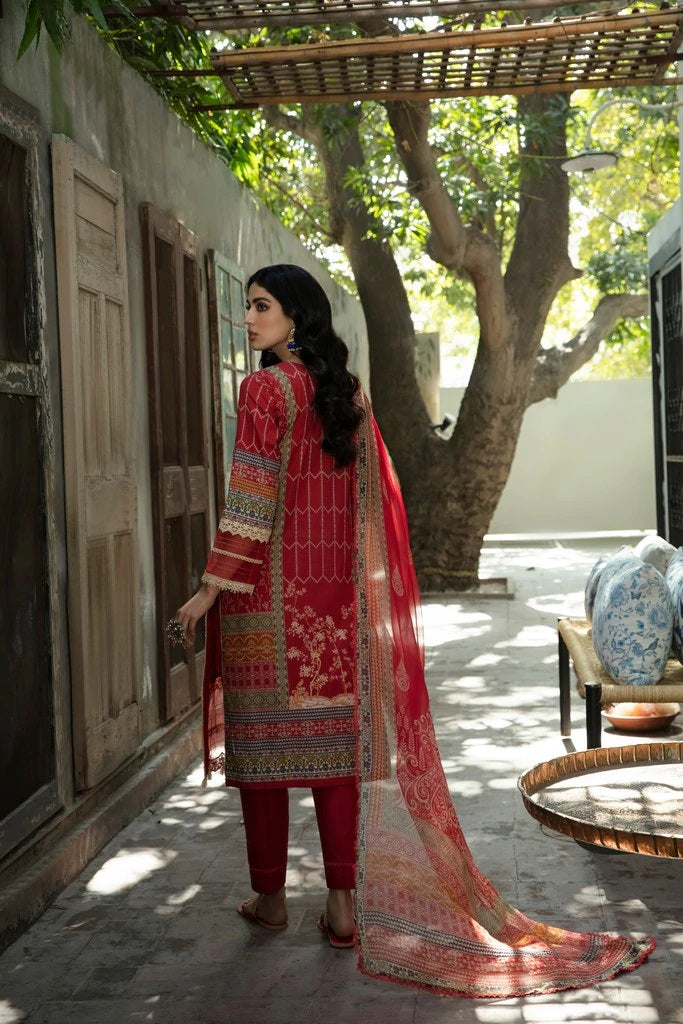 Sahiba By Aabyaan Embroidered Eid Lawn Suits Unstitched 3 Piece AE-08 RANI