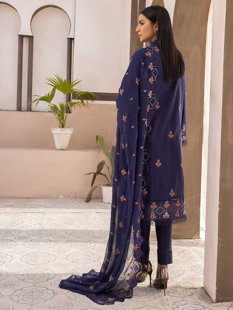 Majestic Embroidered Lawn Dress Unstitched 3pc D-08