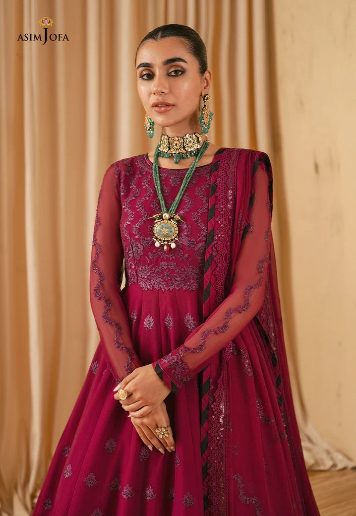 Mehr o Mah by Asim Jofa Festive Embroidered 3pc Unstitched Suit AJM-08