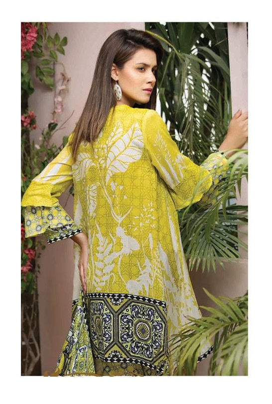 Ittehad German Embroidered Lawn Unstitched 3 Piece Suit - 9016 A