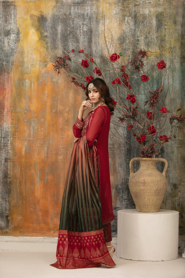 Tawakkal Embroidered Chiffon 3 Piece Semi Stitched Suit - ISLA D9336