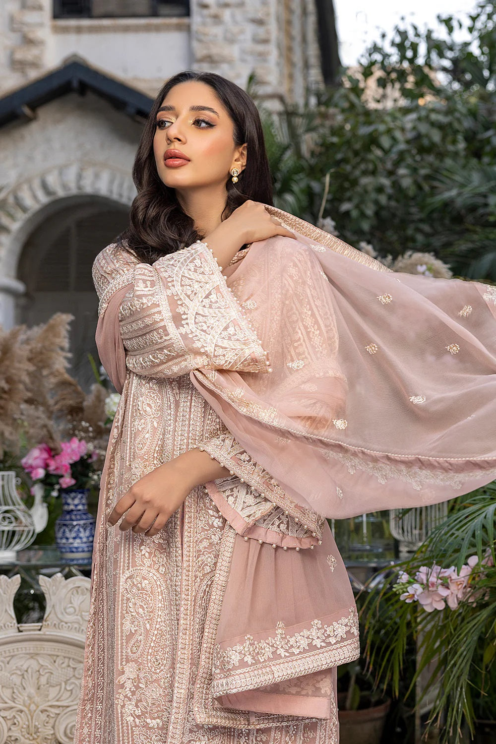 Azure Embroidered Chiffon Suits Unstitched 3 Piece AS-93 Devine Muse