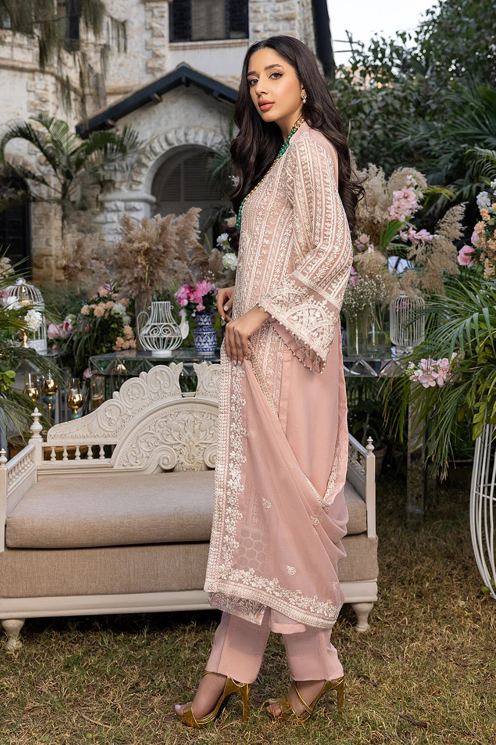 Azure Embroidered Chiffon Suits Unstitched 3 Piece AS-93 Devine Muse