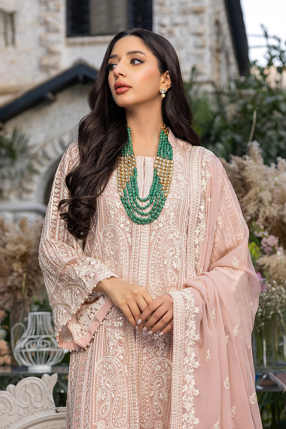 Azure Embroidered Chiffon Suits Unstitched 3 Piece AS-93 Devine Muse