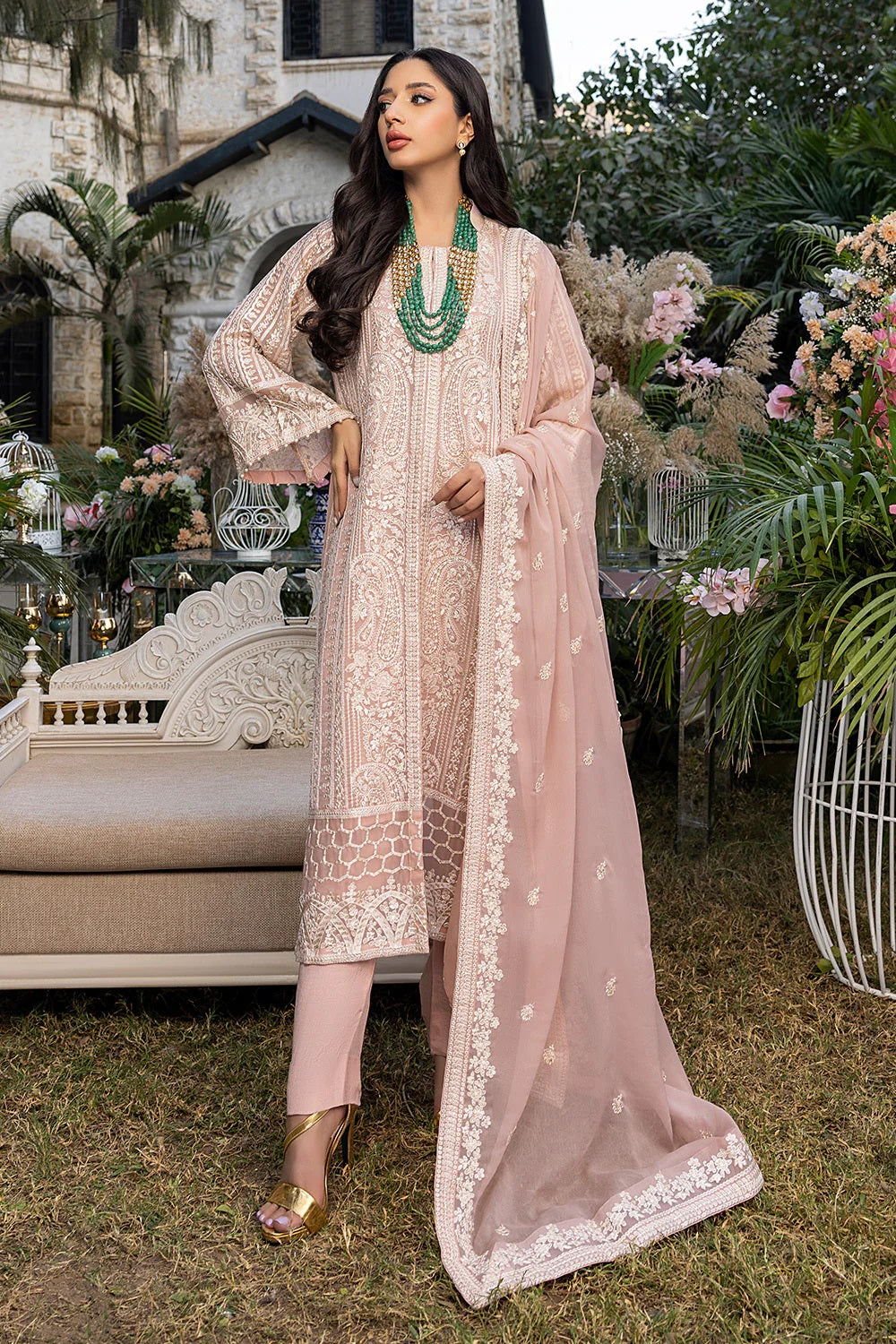 Azure Embroidered Chiffon Suits Unstitched 3 Piece AS-93 Devine Muse
