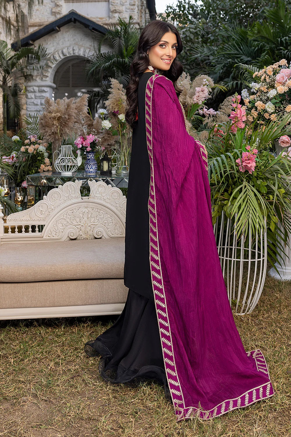 Azure Embroidered Chiffon Suits Unstitched 3 Piece AS-96 Radian Ruby