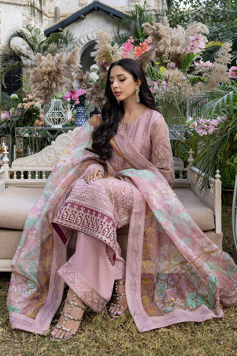 Azure Embroidered Chiffon Suits Unstitched 3 Piece AS-97 Lotus Plush
