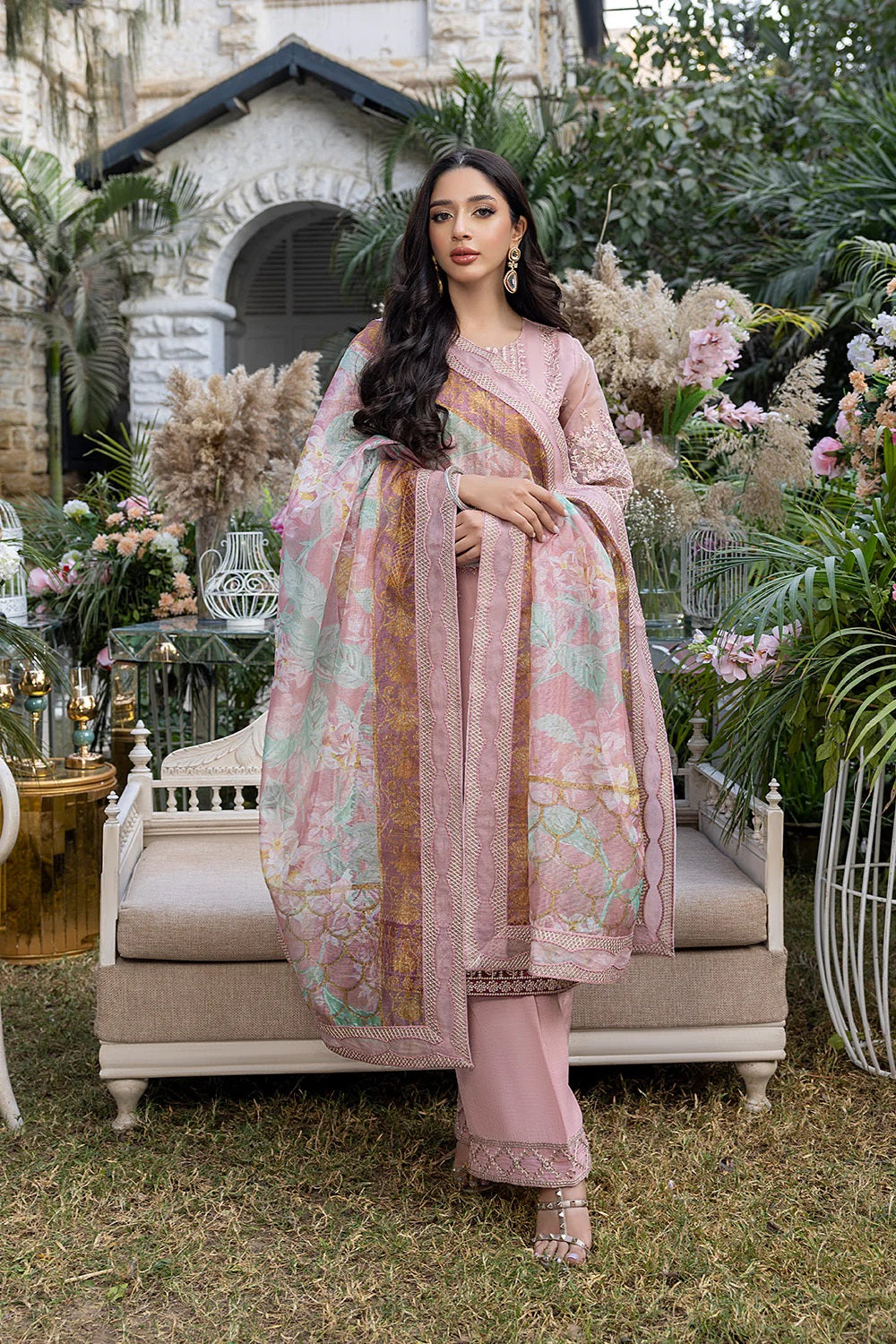 Azure Embroidered Chiffon Suits Unstitched 3 Piece AS-97 Lotus Plush