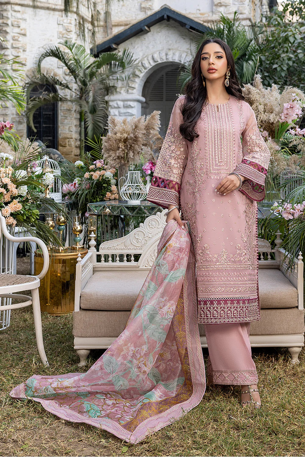 Azure Embroidered Chiffon Suits Unstitched 3 Piece AS-97 Lotus Plush