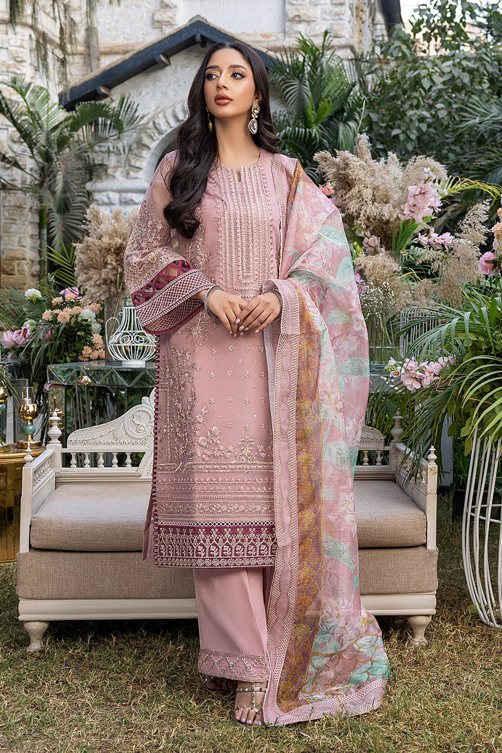 Azure Embroidered Chiffon Suits Unstitched 3 Piece AS-97 Lotus Plush