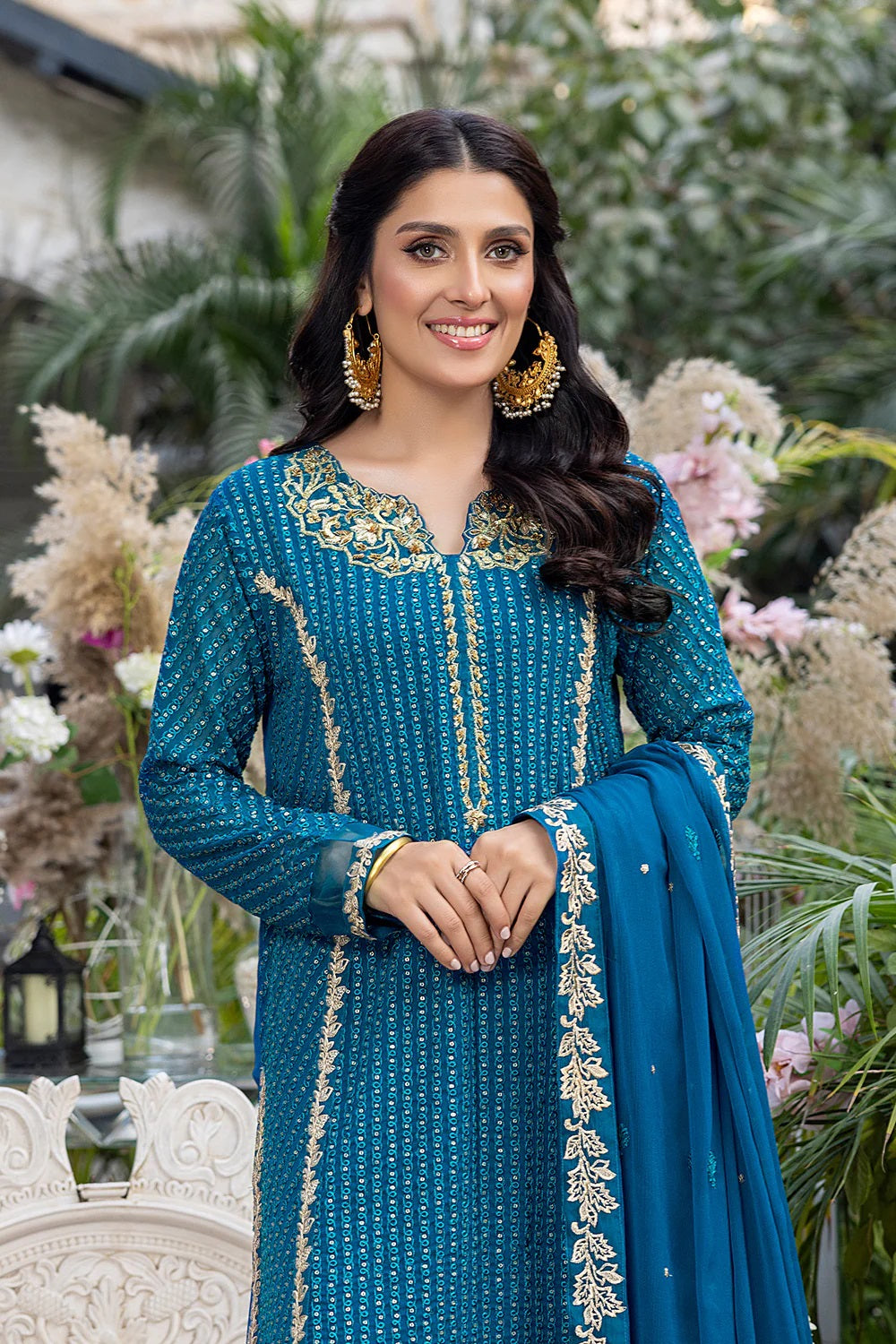 Azure Embroidered Chiffon Suits Unstitched 3 Piece AS-99 Dreamy Iris