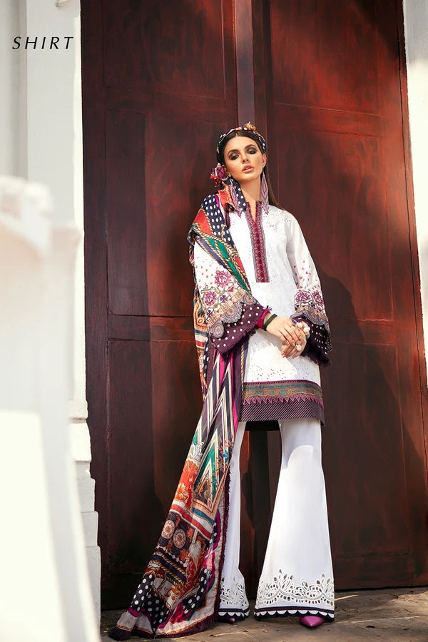 Baroque Premium Embroidered Lawn Unstitched 3 Piece Suit - 09 CLOUD WAVE