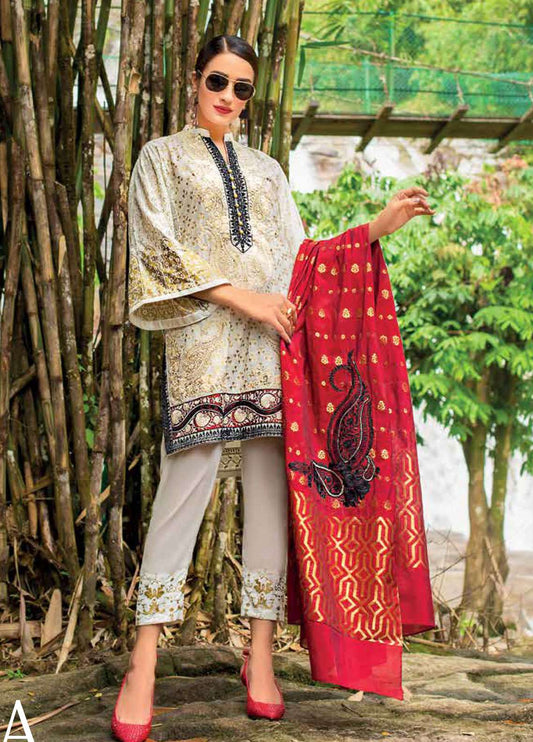 Zainab Chottani Embroidered Lawn Unstitched 3 Piece Suit - 9A MariGold Jardin