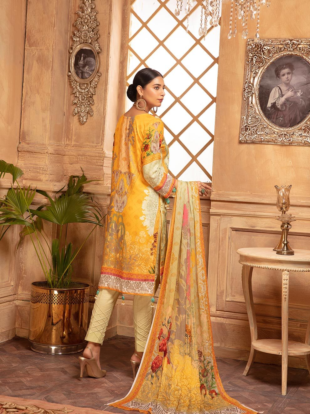 NUR Rang Nagar Printed Karandi Unstitched 3 Piece Suit - RN 09