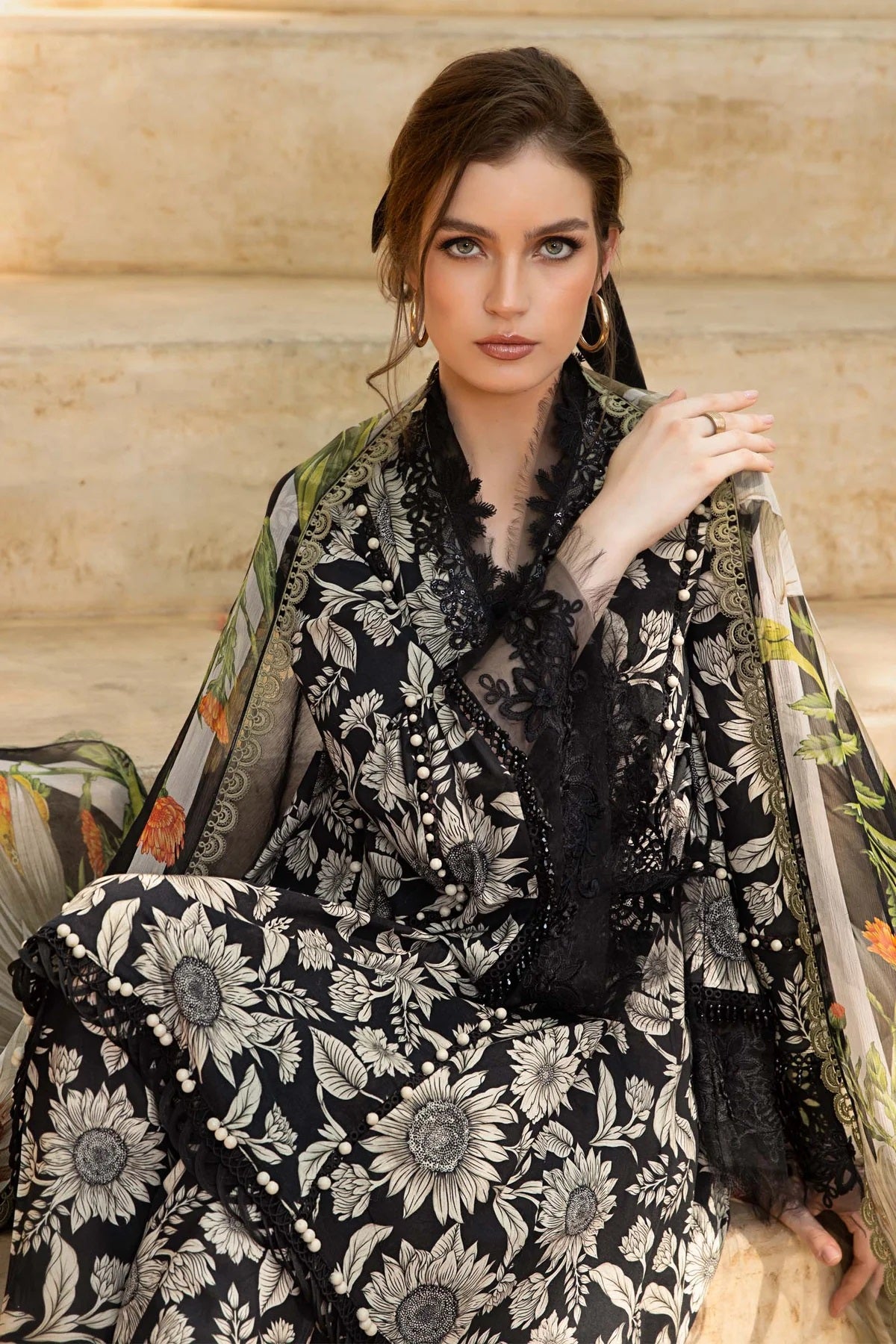 M.Prints By Maria B Embroidered Lawn Suits Unstitched 3 Piece MPT-1709-B