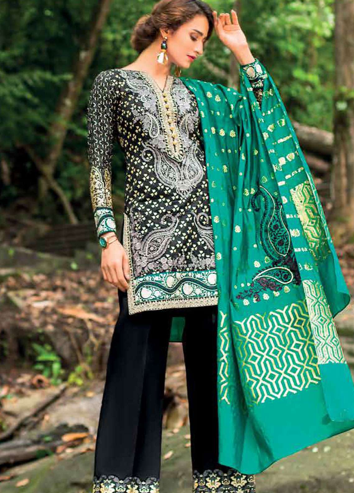 Zainab Chottani Embroidered Lawn Unstitched 3 Piece Suit - 9B MariGold Jardin