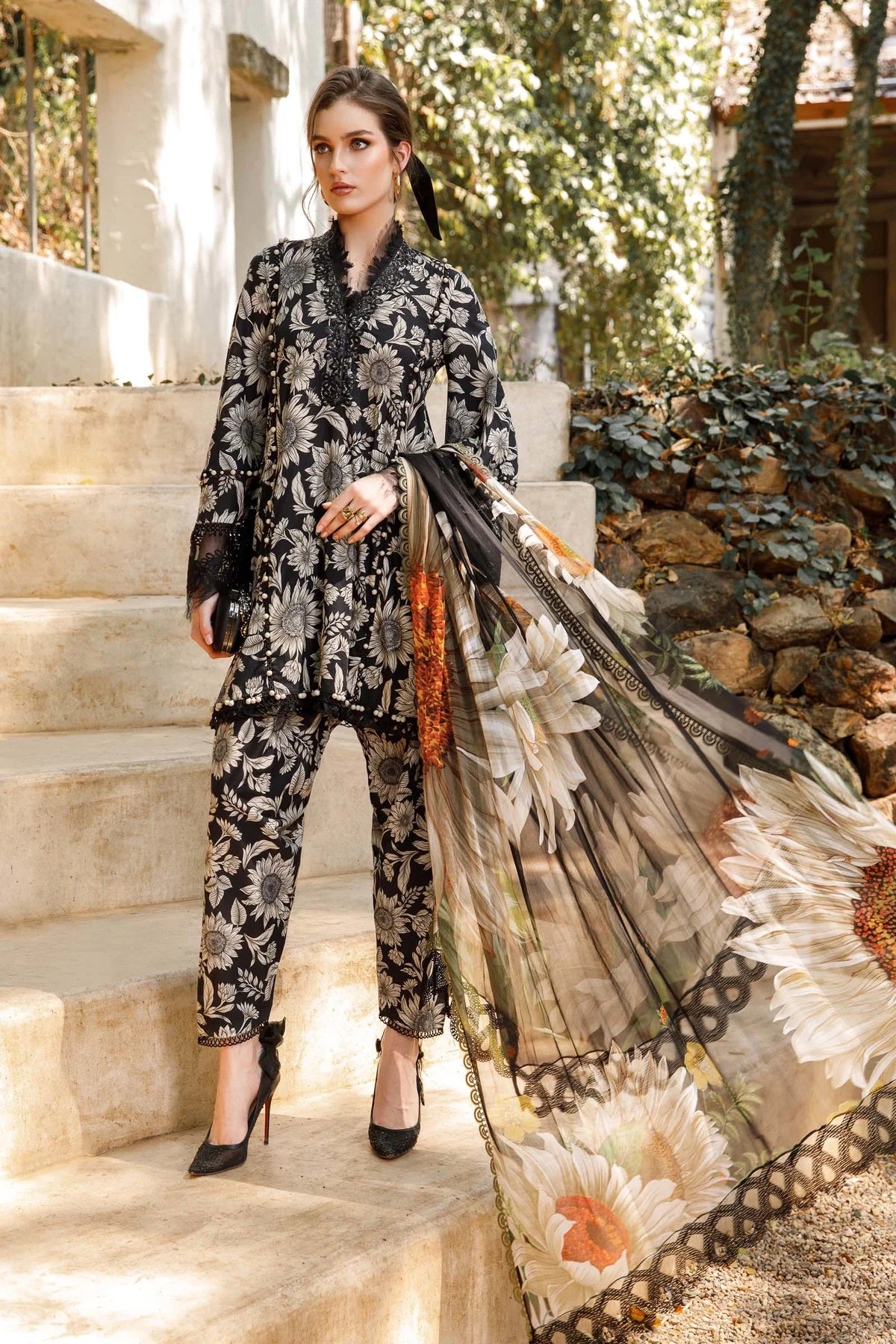 M.Prints By Maria B Embroidered Lawn Suits Unstitched 3 Piece MPT-1709-B