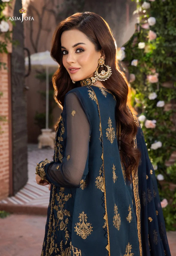 Mehr o Mah by Asim Jofa Festive Embroidered 3pc Unstitched Suit AJM-09