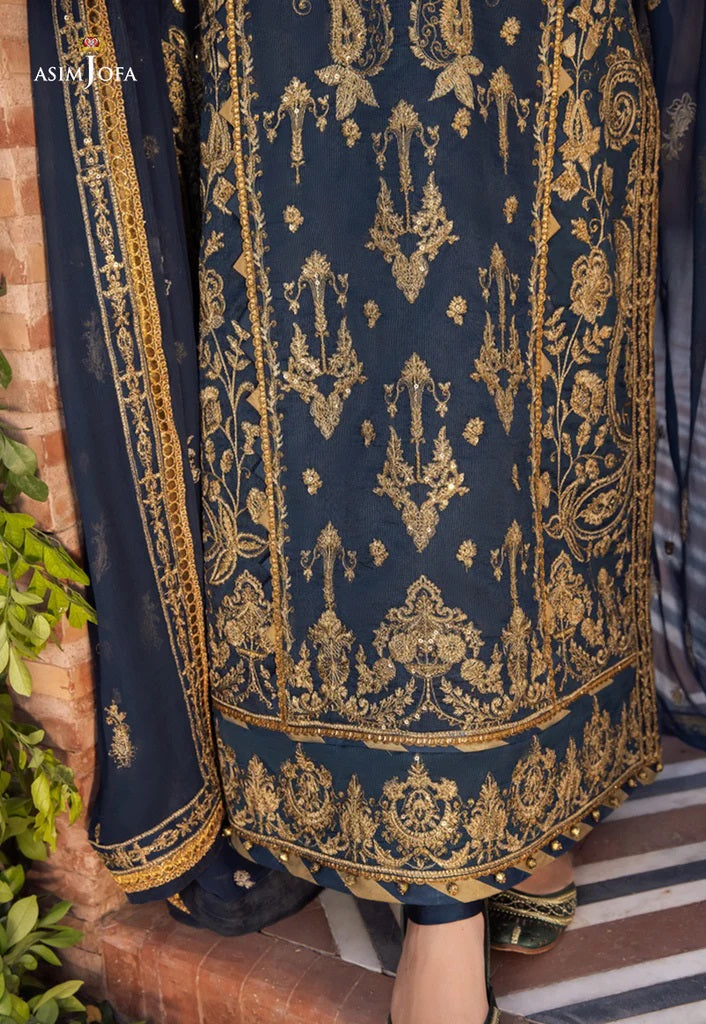 Mehr o Mah by Asim Jofa Festive Embroidered 3pc Unstitched Suit AJM-09