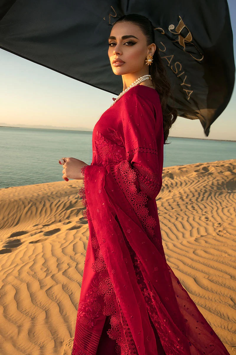 Rang Rasiya Embroidered Premium Lawn Suits Unstitched 3 Piece RR-09 Scarlet