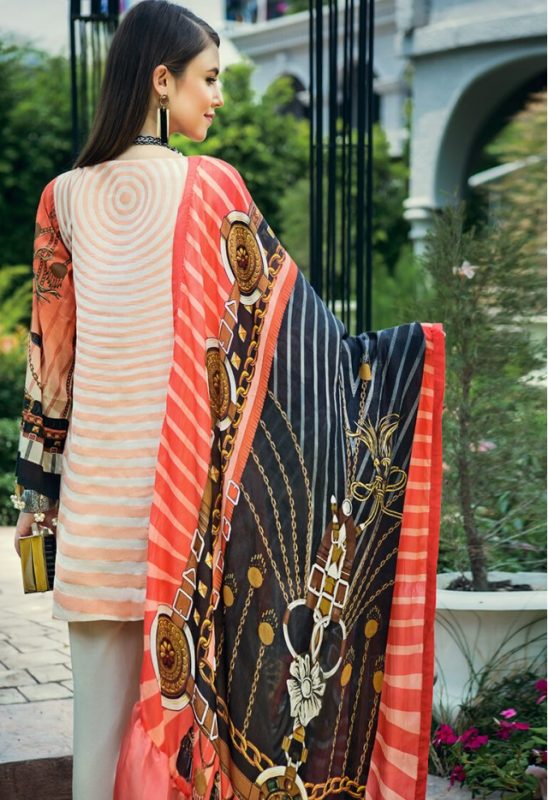 AUJ Festive Embroidered Lawn Unstitched 3 Piece Suit - D03
