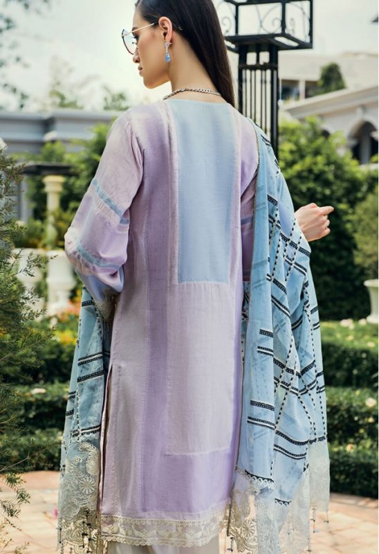 AUJ Festive Embroidered Lawn Unstitched 3 Piece Suit - D08