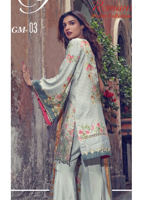 Gulmohar Romanza Embroidered Linen Unstitched 3 Piece Suit - 03