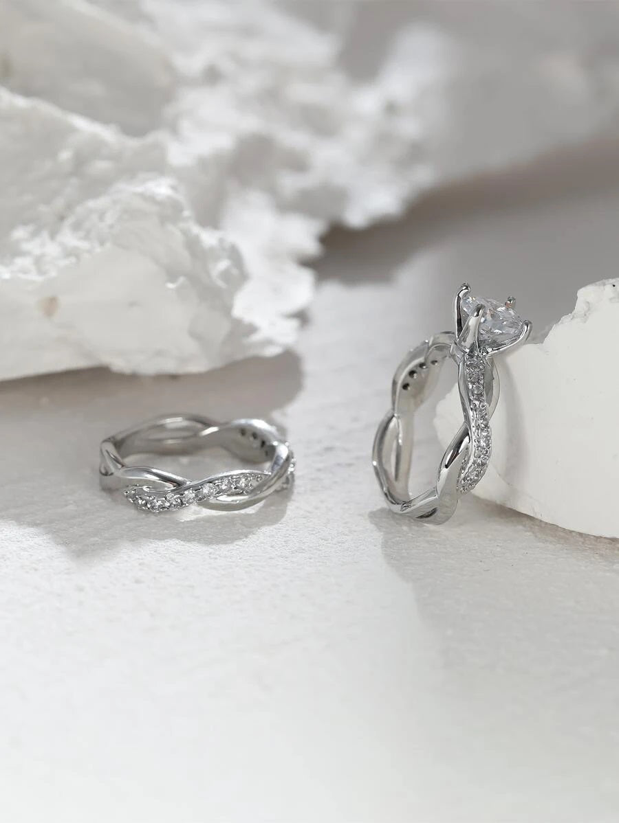 Zircon Ring 2pc Pair - HDJ 045