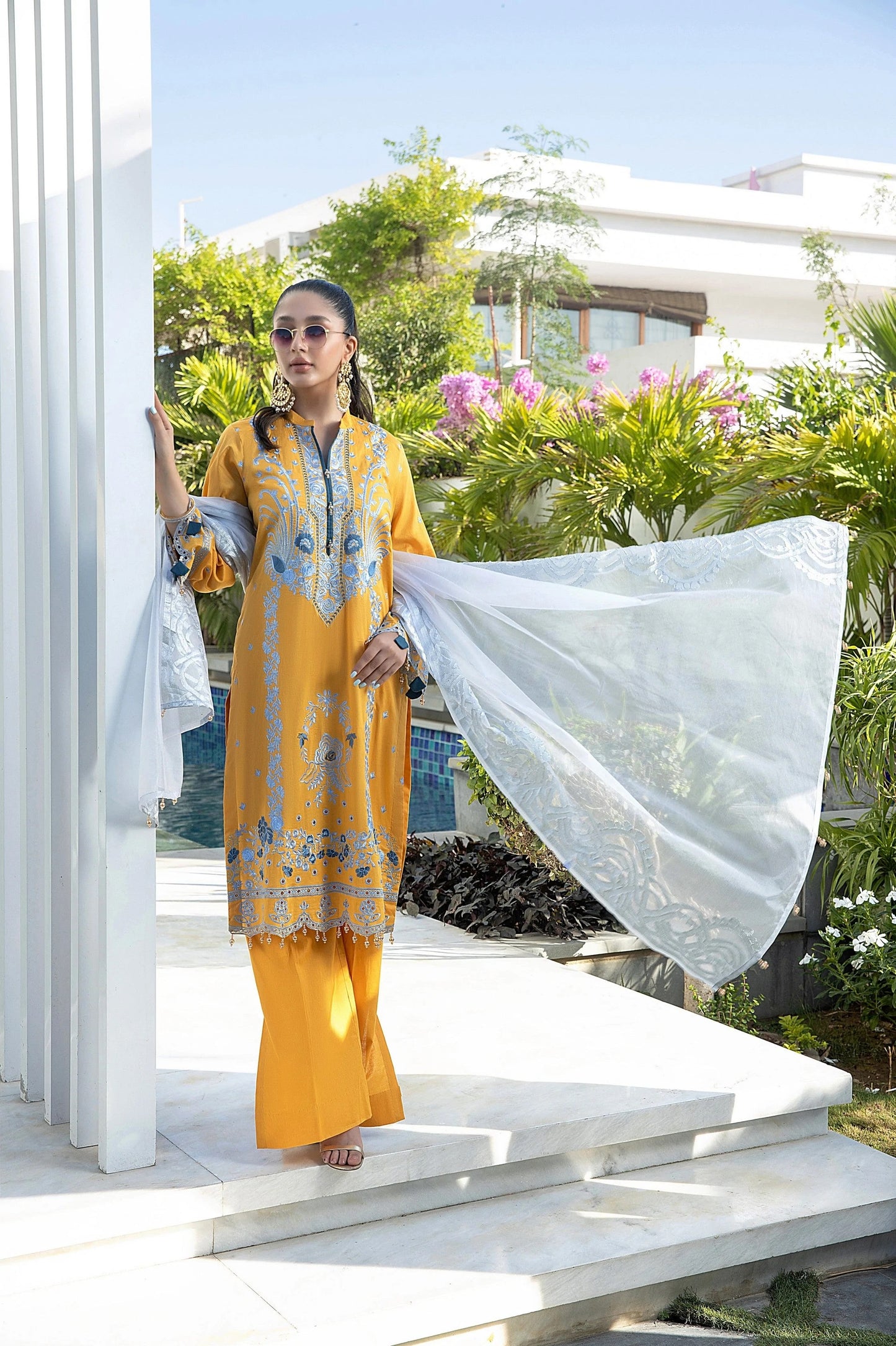 Kalyan by ZS Textile Embroidered Festive Lawn Unstitched 3 Piece Suit - KV2-3