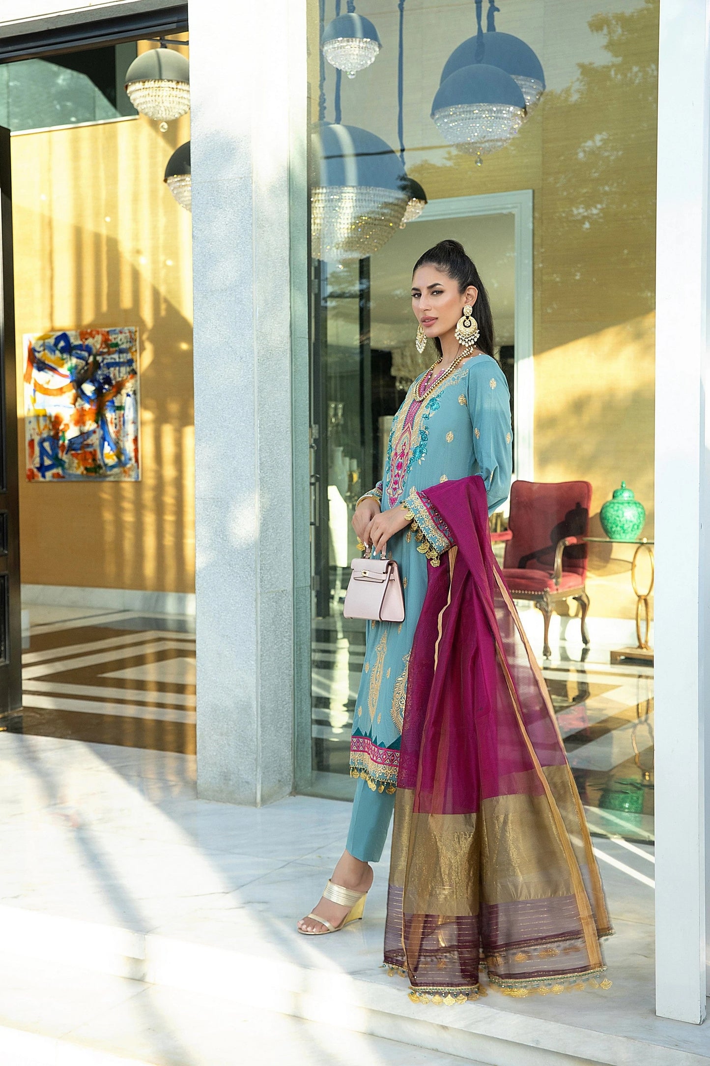Kalyan by ZS Textile Embroidered Festive Lawn Unstitched 3 Piece Suit - KV2-5