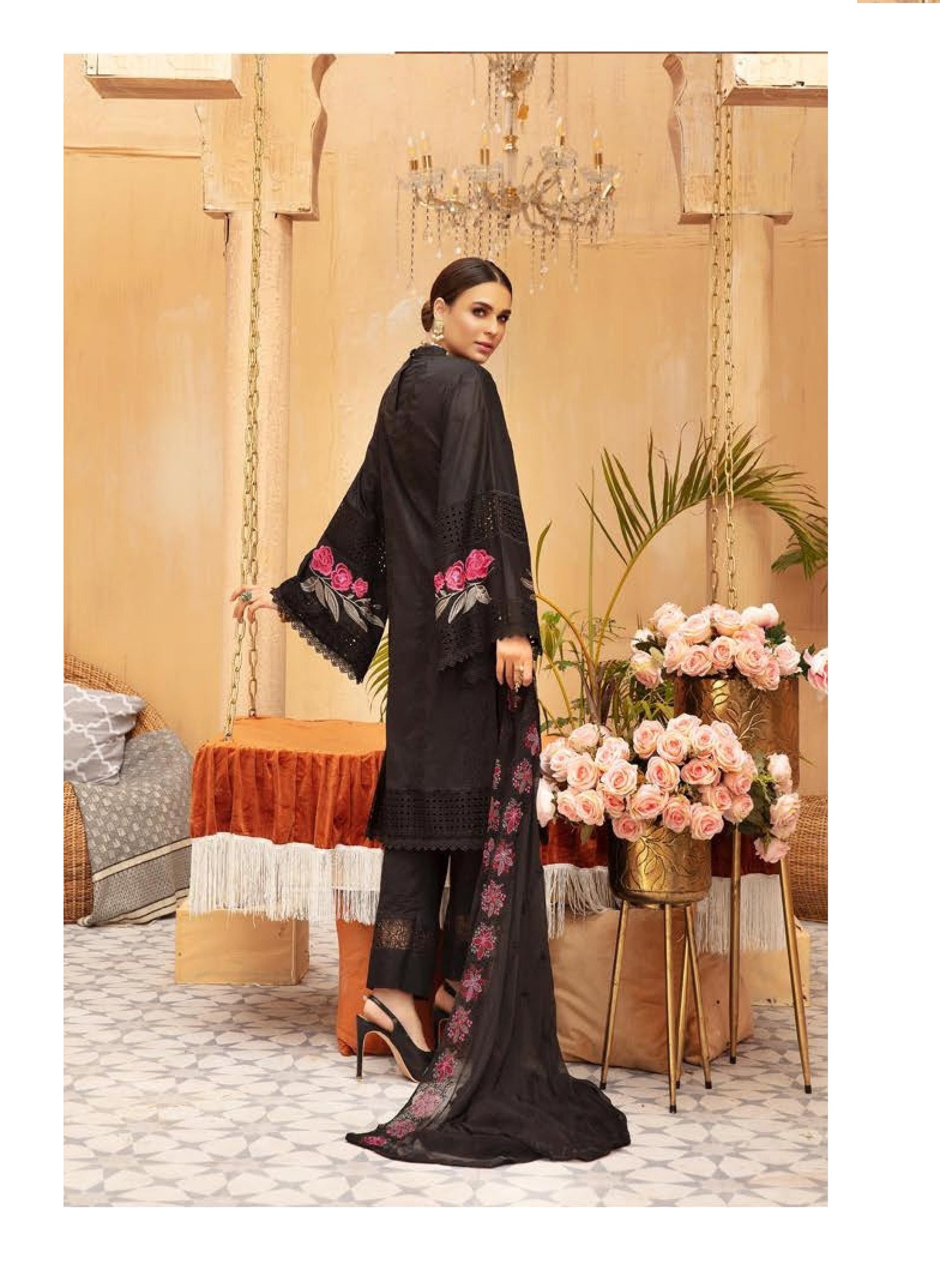 Nafasat Embroidered Chikankari Lawn Unstitched 3 Piece Suit - NK 18