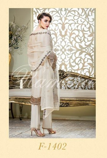 Ramsha Embroidered Chiffon Unstitched 3 Piece Suit - 1402 Perfection Glaze